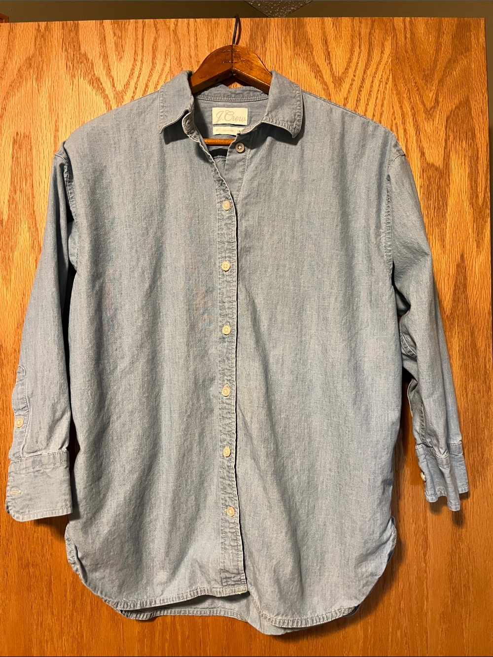 J. Crew Light Blue Denim Button-Down Shirt - Women's Classic